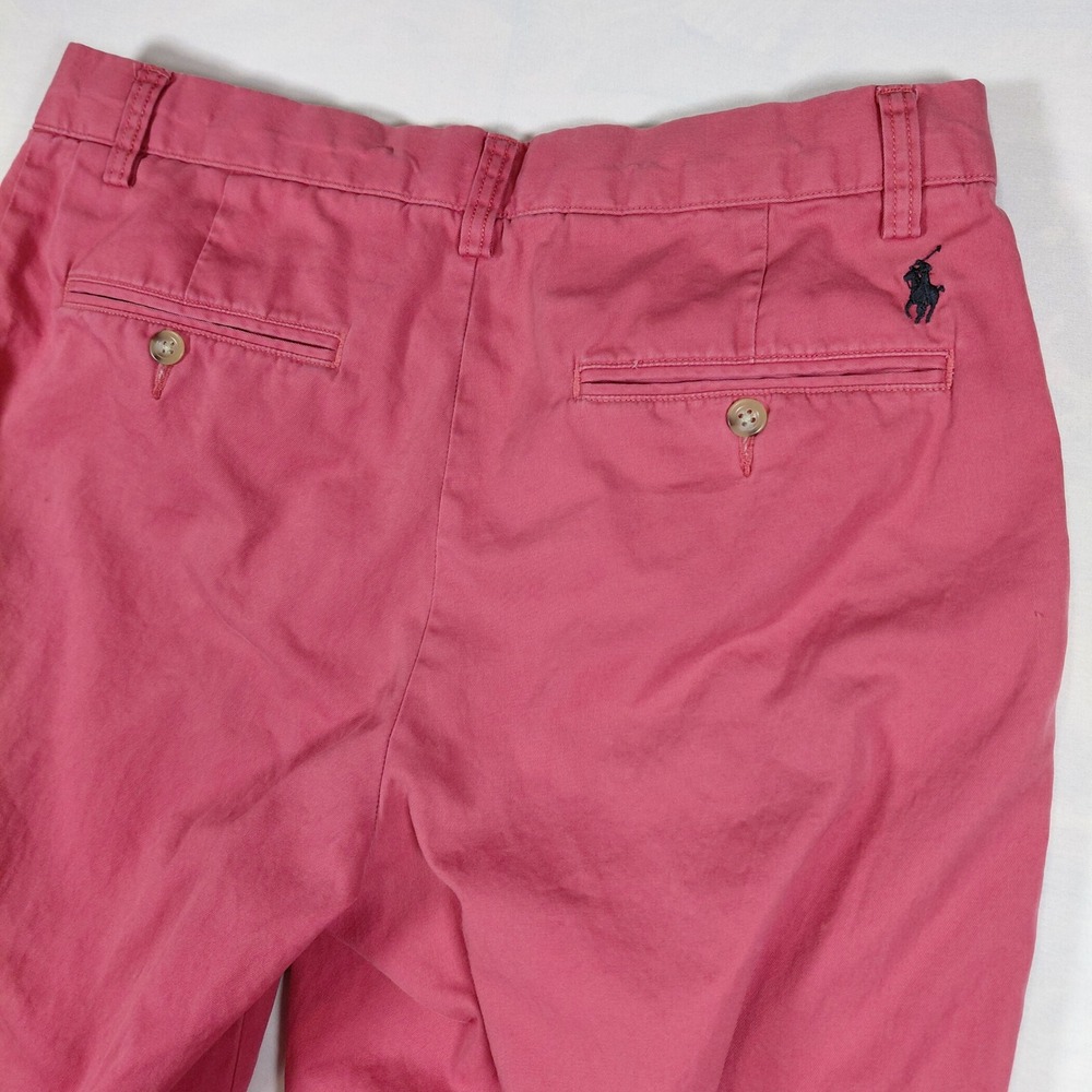 Polo Ralph Lauren Mens Chino Pants 32x32 Pink Cotton Straight Leg Flat Front